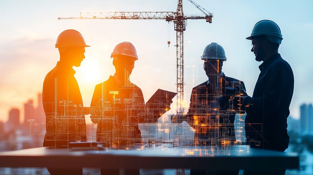 Bauleitung auf der Baustelle
